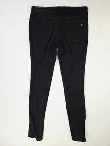 Rag Bone Size 28X32 Womens Black Plush Legging Embroidered Pocket Logo Jeans USA - Picture 1 of 13