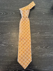 Villa Bolgheri 100% Silk Necktie, Made In Italy, 59.5”x3.5” Gold Floral New/Tags - Picture 1 of 7