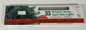 Vtg Christmas Lights Clear String to String Super Brite Lights NOS 90s 35 lights - Picture 1 of 7