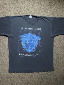 Vintage 90s Killing Joke Panaemonium Black XL T Shirt Band Tee Distressed Rare - Picture 1 of 14