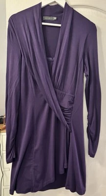 MINT VELVET Purple Jersey Faux Wrap Dress Size 12 - Image 1 of 4
