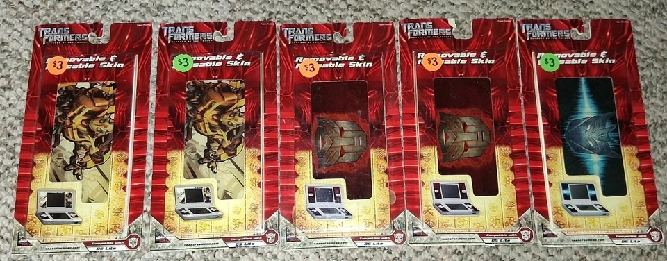Lot Of 5 Nintendo Graffix Transformers Removable Skin DS Lite New - Image 1 of 1