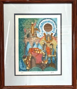 AMRAM EBGI ETCHING ON PAPER WITH EMBOSSING HAND SIGNED & NUMBERED CUSTOM FRAMED - Picture 1 of 1