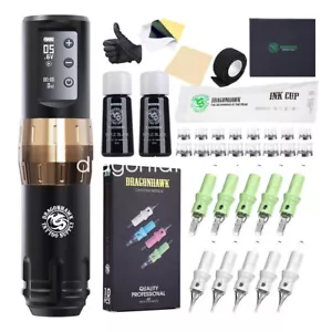 Dragonhawk Wireless Tattoo Kit Rotary Pen 2.4-4.2mm Stroke Machine Cartridge Ink - Picture 1 of 11