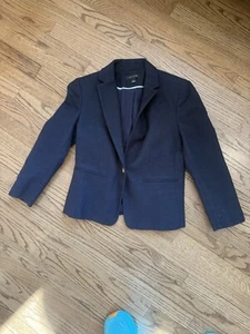Ann Taylor Blazer Womens 4 Navy Blue Casual - Picture 1 of 7