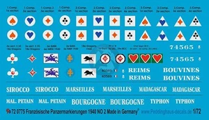 Peddinghaus 1/72 French Tank Names and Unit Markings 1939-1940 WWII No.2 775 - Picture 1 of 1