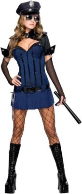 Night Watch Police Officer Cop Security Fancy Dress Halloween Sexy Adult Costume - Image 1 of 2