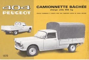1970 Peugeot 404 Camionnette Bachee, Slick 2-seitig französischsprachiger Verkaufsprospekt - Bild 1 von 2