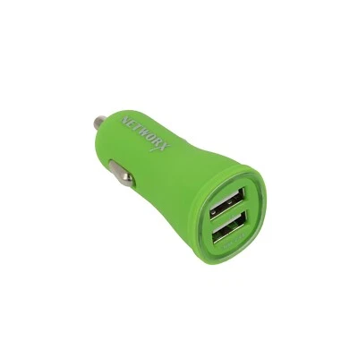 NETWORX AG Networx Fancy KFZ-Ladegerät für Smartphone Tablet Zigarettenanzünder 2x USB grün