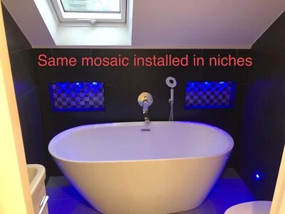 NEW LUXURY WHITE, & BLACK SPANISH GLASS MOSAIC WALL TILES 8MM - Image 1 of 4