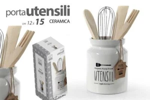 Portamestoli da Cucina in Ceramica + Mestoli 12 x 15 cm - Foto 1 di 1