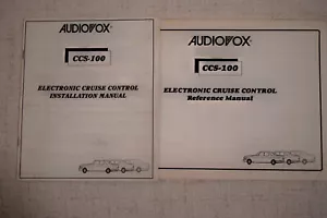 Audiovox CCS-100 electronic Cruise Control INSTALLATION and REFERENCE Manuals - Picture 1 of 5