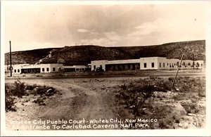 White's City Pueblo Court Carlsbad Höhlen NEU MEXIKO ECHTE ANSICHTSKARTE D9 - Bild 1 von 2