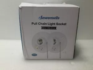 DEWENWILS Lichtbuchse mit geerdeter Steckdose, Porzellan Zugkette Leuchte, - Bild 1 von 6