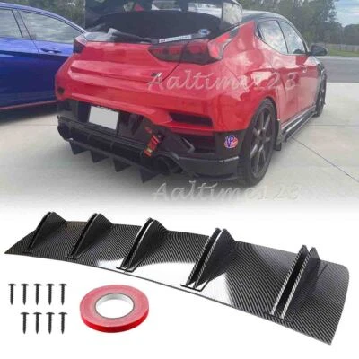 For Hyundai Veloster Rear Bumper Diffuser Shark 5-Fins Spoiler Lip Splitter Foto 1 de 4