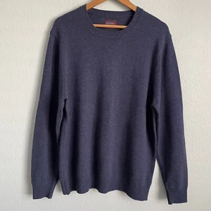 Untuckit Herren großer Baumwollwolle blau Rundhalsausschnitt Pullover Strickpullover - Bild 1 von 6