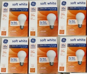 GE - Soft White - 40 W (uses 29 w) - Light Bulbs - 6 Packs/24 Bulbs - Picture 1 of 4