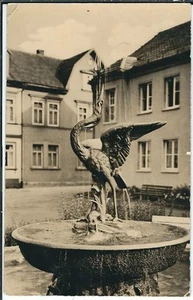 Ansichtskarte Kranichfeld an der Ilm - Kranichbrunnen - schwarz/weiß - Picture 1 of 2