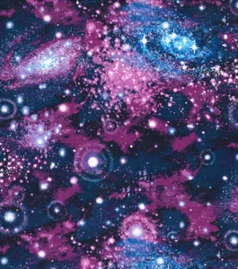 Galaxy Purple Glitter Cotton Fabric - Picture 1 of 2