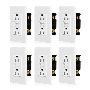 Confezione 6 Presa 20A GFCI Sicurezza Parete Antimanomissione con Indicatore LED US - Foto 1 di 11