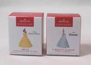 2022 Hallmark Keepsake Miniature Ornament Belle Beauty The Beast & Cinderella - Picture 1 of 7