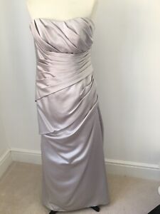 Beautiful Silver Rouched Strapless Bridesmaids Dress Size 14