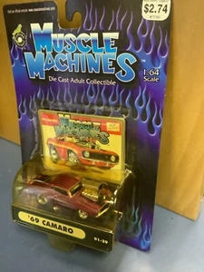 Muscle Machine 1969 Camaro 69 red chevy funline custom Blower   1:64   - Picture 1 of 2