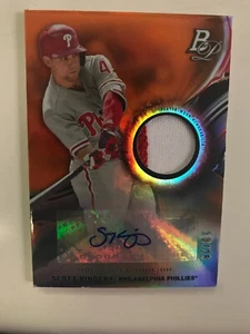 2019 Scott Kingery Bowman Platinum Orange 2CLR Patch Auto 18/25 RARE! - Picture 1 of 3
