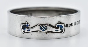 Antique Liberty & Co Cymric Silver & Enamel Napkin Ring by Archibald Knox 1902 - Picture 1 of 6