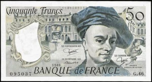 Frankreich - 50 Francs Schein Maurice Quentin de La Tour 1986 NEU! F.67.12 - Bild 1 von 2