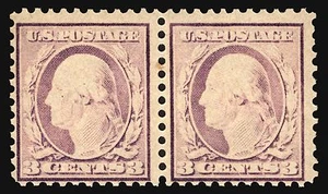 #502 3c Dark Violet 1917 Under Inked Pair Error *MNH* - Picture 1 of 1