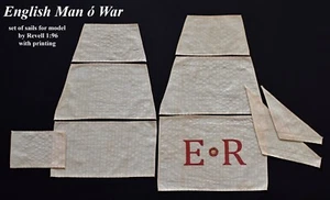 Revell English Man O'War 1:96 - set of sails with printing by CNC machine - Picture 1 of 6