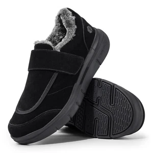 FitVille Men's Wide Casual Shoes Slip-on Warm Winter Outdoor Slippers w/ Strap - Picture 1 of 40