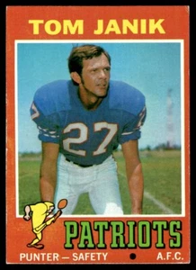1971 Topps Tom Janik New England Patriots #82 - Imagen 1 de 2