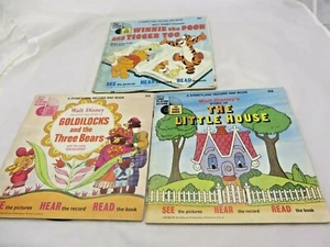 Disneyland LP Record and Book lot Read along winnie pooh godilocks little house - Picture 1 of 6