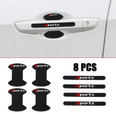 8pcs For Mitsubishi Door Handle Bowl Sticker Protector Anti-Scratch Cover Black - image 1 of 4