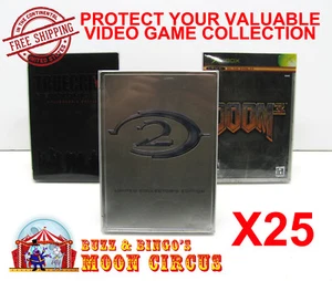 25X MICROSOFT XBOX STEELBOOK DVD CIB GAME CLEAR PROTECTIVE BOX PROTECTORS SLEEVE - Picture 1 of 8