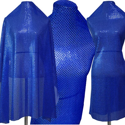 3mm Sequin sparkle Fabric One Way Natural Stretch Jersey American Metallic Trans - Image 1 of 4