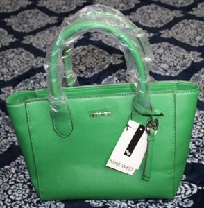 Brand NEW Nine West Green Maysenn Satchel Purse Crossbody Tote - Medium - Picture 1 of 12
