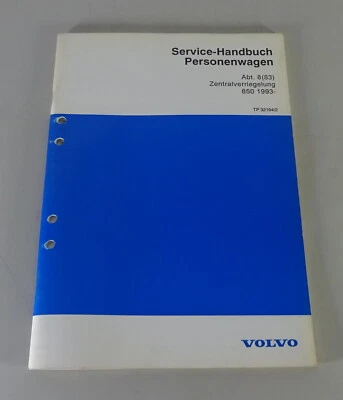 Manuale Di Officina / Manuale Di Servizio Volvo 850 Chiusura Centrale Dal 1993 - Immagine 1 di 3