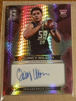 2017 Spectra QUINCY WILSON Neon Pink Auto /15 Rookie Card 175 Autograph RC Colts - Image 1 of 2