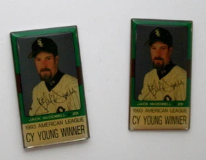 2 1993 Chicago White Sox Black Jack McDowell Cy Young MLB Baseball Pin NOS New - Picture 1 of 4