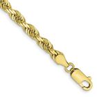 Real 10k Yellow Gold 4.5mm Diamond Cut Quadruple Rope Chain Chain Bracelet