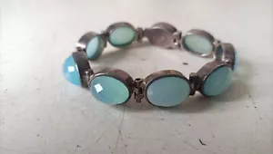 VINTAGE 925 SILVER BRACELET AND STONES - Picture 1 of 14