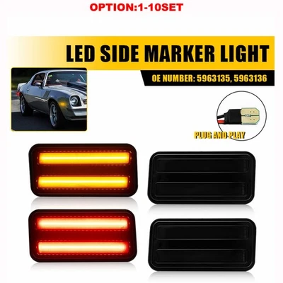 Luces de señalización laterales LED rojas 4 piezas 1970-1981 para Pontiac Firebird/Trans Foto 1 de 4