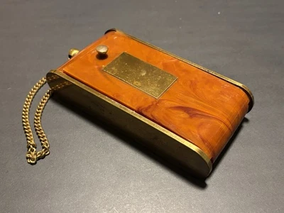 老式艺术装饰提篮 LUCITE 小巧钱包手提包带链手柄 — 第 1/4 张图片