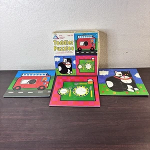 Set 3 puzzle vintage ELC bambino centro di apprendimento precoce Gran Bretagna 4727 - Foto 1 di 14