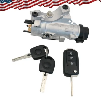 Ignition Lock Cylinder Assembly W/ Key Shells 4B0905851P for Volkswagen Audi - Image 1 of 4