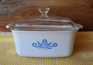 VTG Corning Ware Blue Cornflower 1.5 QT Baking Casserole Dish P-4-B w Lid P-4-C - Picture 1 of 23