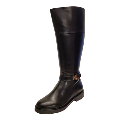 Polo Ralph Lauren Womens Shoe Everly-W Leather Wide Calf Riding Boots 5.5B Bl... - Image 1 of 4